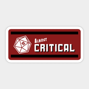 Almost Critical - Full Color Horizontal Logo on Red Sticker